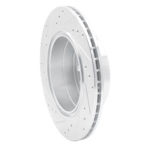 Cadillac Catera Brake Rotor (1) - Rear Right - R1 Concepts - Drilled & Slotted - Silver - 2001